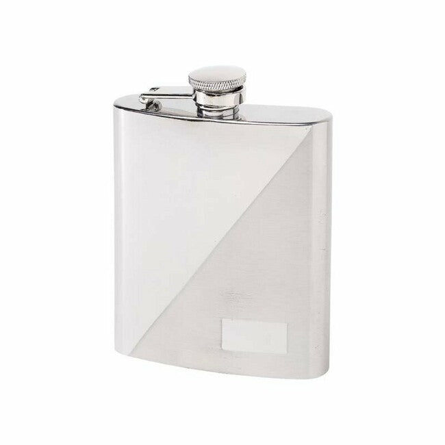 Herbertz Pocket Flask 237ml, Stainless Steel, Brushed and Polished, Monogram