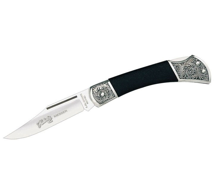 Herbertz Folding Knife 10cm, Black, Elastomer, Ornamental