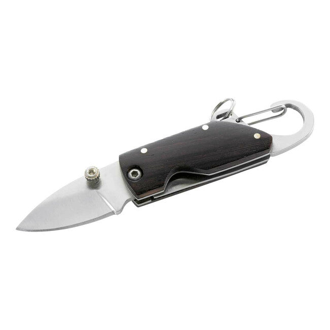 Herbertz Folding Knife 4cm, Tagayasan Wood, Carabiner