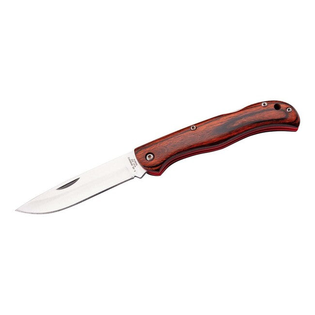 Herbertz Folding Knife 8.4cm, Brown Pakka Wood