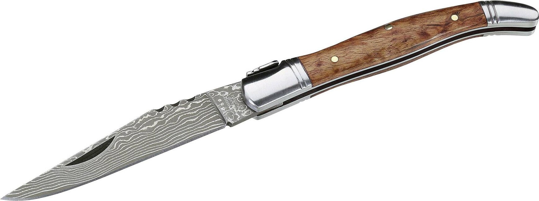 Herbertz Pocket Knife 8.5cm, Damascus, Wood