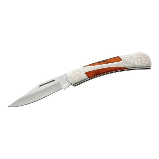 Herbertz Pocket Knife 8.5cm, Pakka Wood, Stainless Steel, Floral Pattern