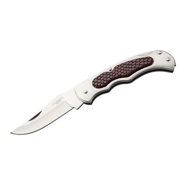 Herbertz Folding Knife 8.5cm, Stainless Steel and Brown Leather