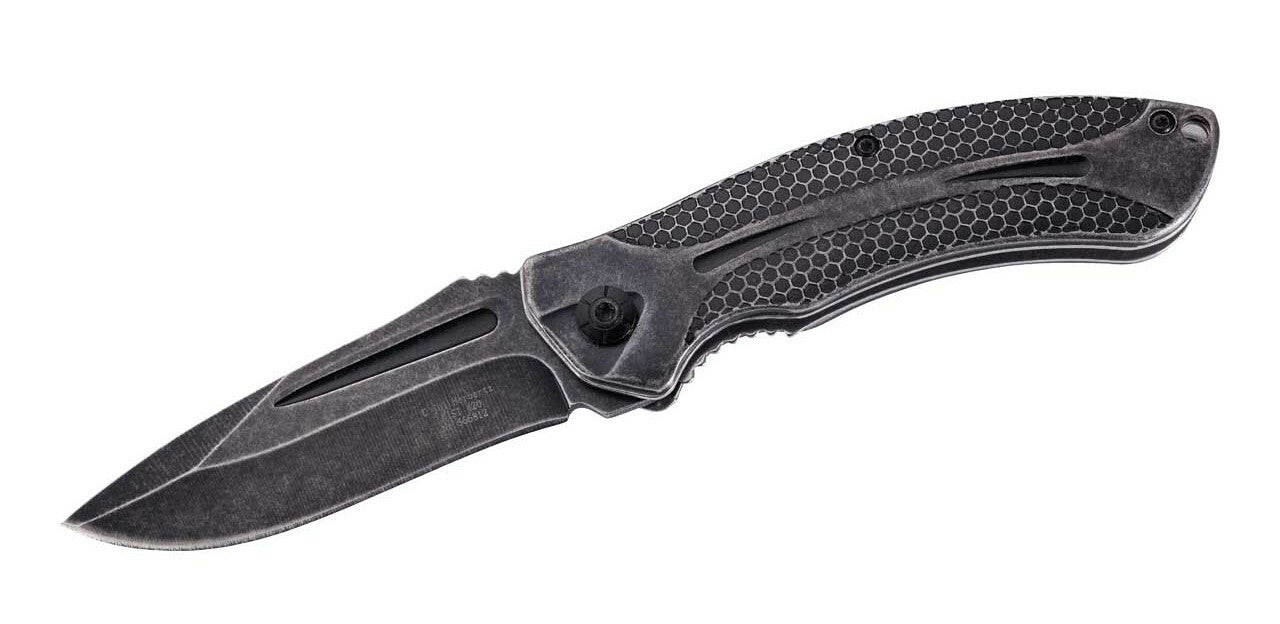Herbertz Pocket Knife 8.6cm, All-Steel, Honeycomb Pattern, Stonewash