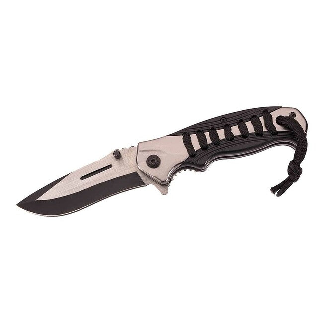Herbertz vreckový nôž 9 cm, čierno-sivá, hliník, plast, paracord
