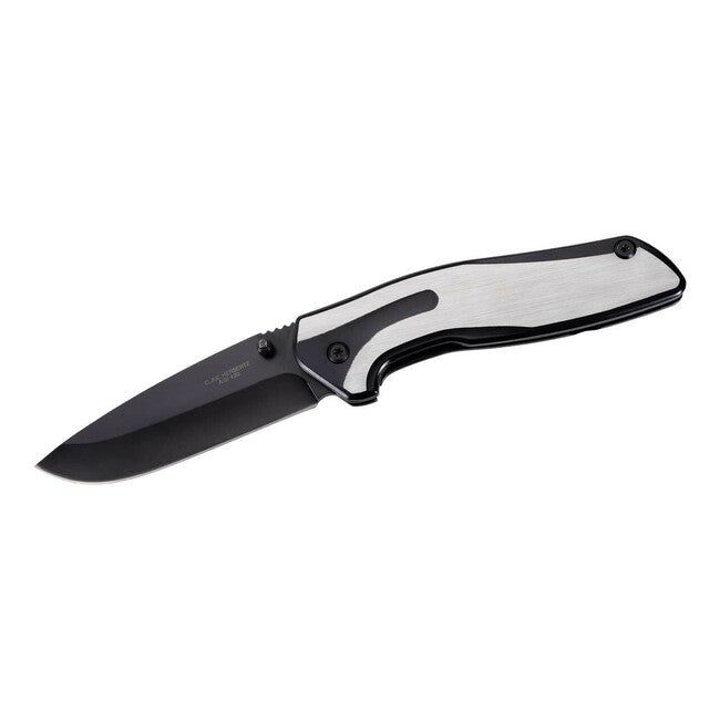 Herbertz Pocket Knife 9.3 cm, Full Steel, Black-Silver
