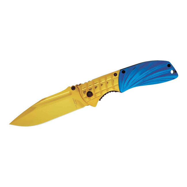 Herbertz Folding Knife 9.6cm, Gold-Navy Blue, Metal