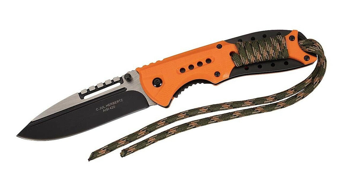 Herbertz Folding Knife 9.7 cm, Black-Orange, Plastic