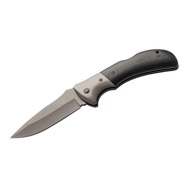 Herbertz Pocket Knife, 9cm, G10 and Titanium, Black