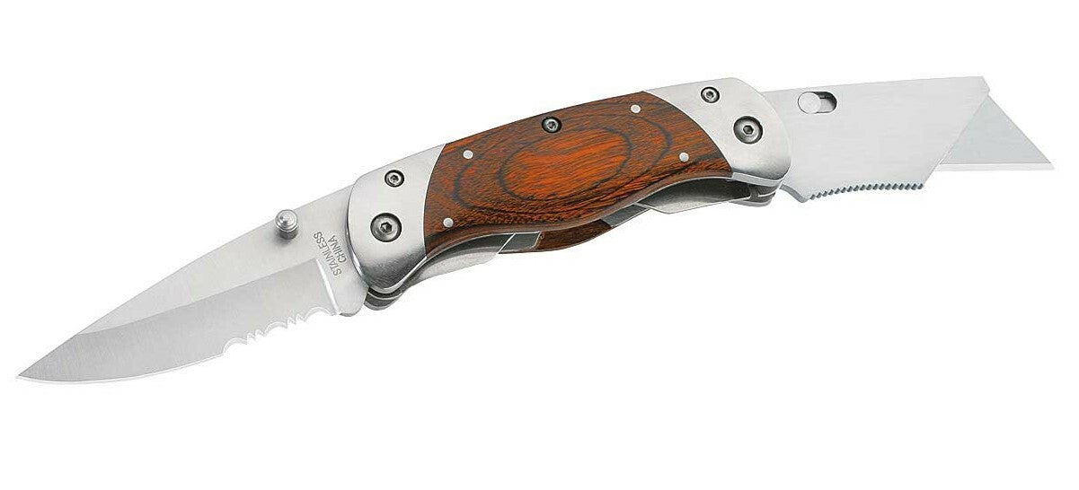 Herbertz Pocket Knife with 2 Blades 7.3 cm, Pakka Wood