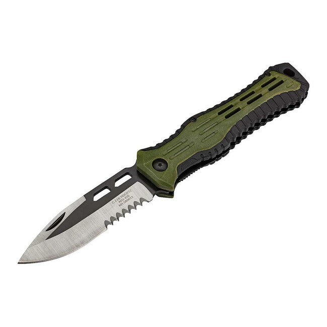 Herbertz Outdoor Folding Knife 9.8cm, Plastic, Black-Green