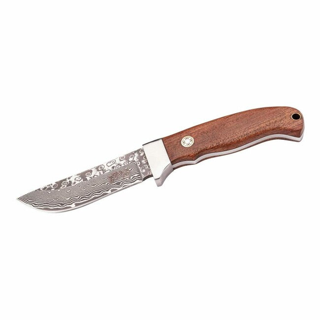 Herbertz Multi-Purpose Belt Knife 9cm, Damascus, Cocobolo Wood, Leather Sheath