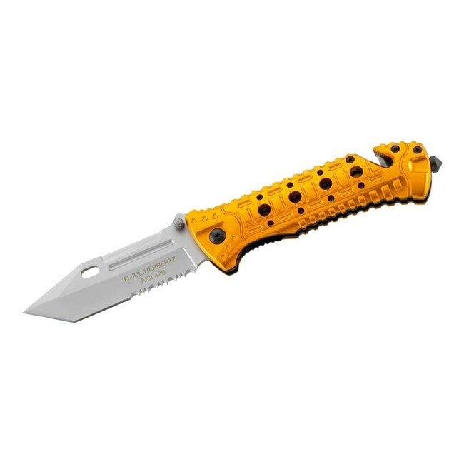 Herbertz Rescue Knife 8.8 cm, Yellow, Aluminum