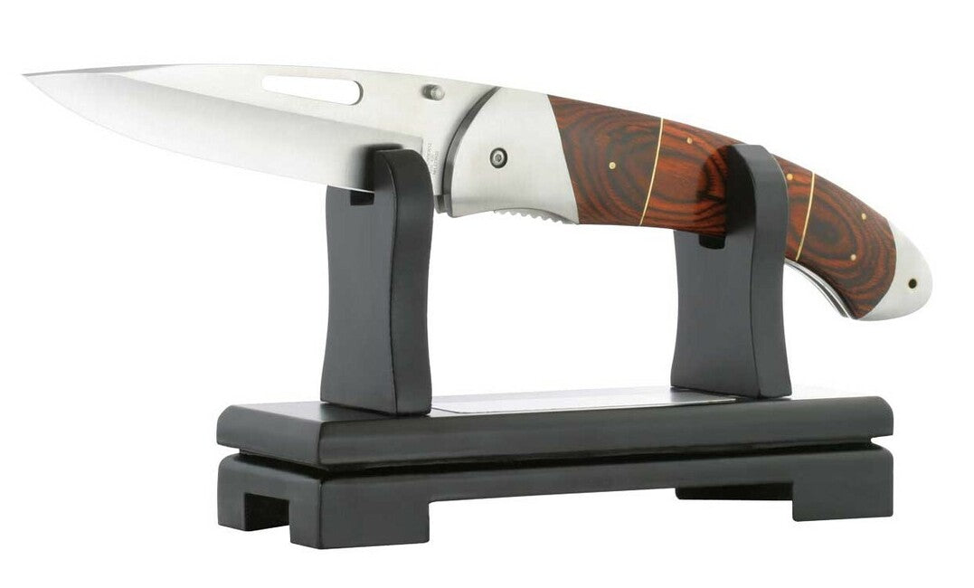 Herbertz Collector Pocket Knife 17.7 cm, Pakka Wood, Wooden Stand