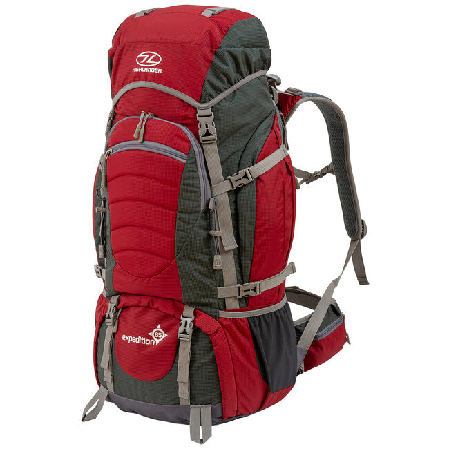 Highlander Expedition Backpack 65L, Red