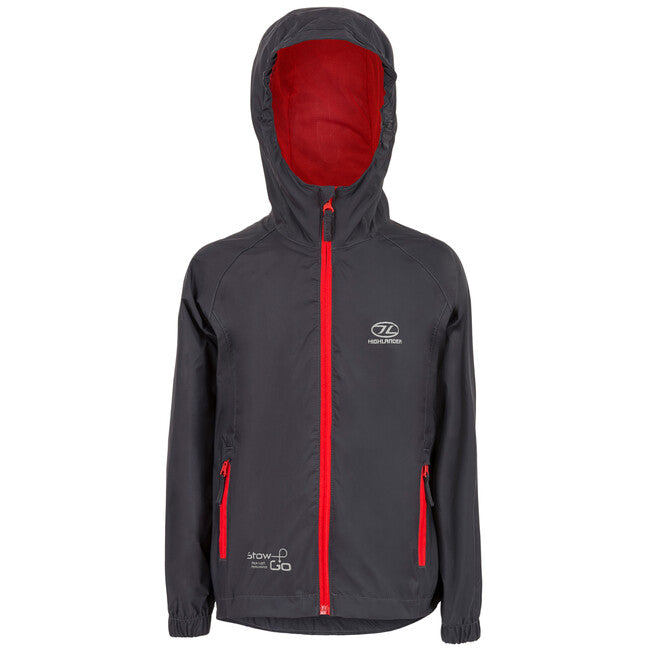 Highlander Stow and Go Kids Raincoat, Charcoal