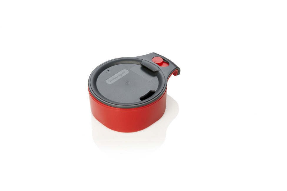 Humangear CupCUP 2-in-1 Camping Cup with Integrated Extra Cup and Lid, Charcoal-Red