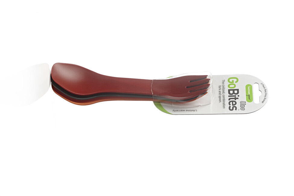 Humangear GoBites UNO Utensil Set 3pcs Red, Grey, Orange