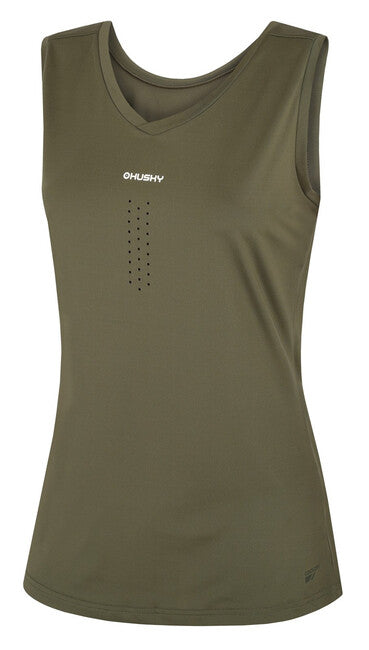 HUSKY Women's Reversible Functional Tank Top Tango L, Dark Khaki