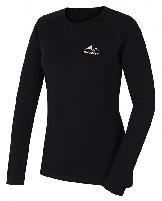 HUSKY Women's Merino Long Sleeve Thermal Shirt Merow L, Black