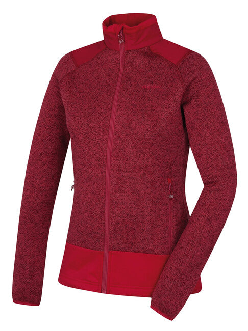 HUSKY Alan γυναικείο fleece πουλόβερ με φερμουάρ, σκούρο μωβ