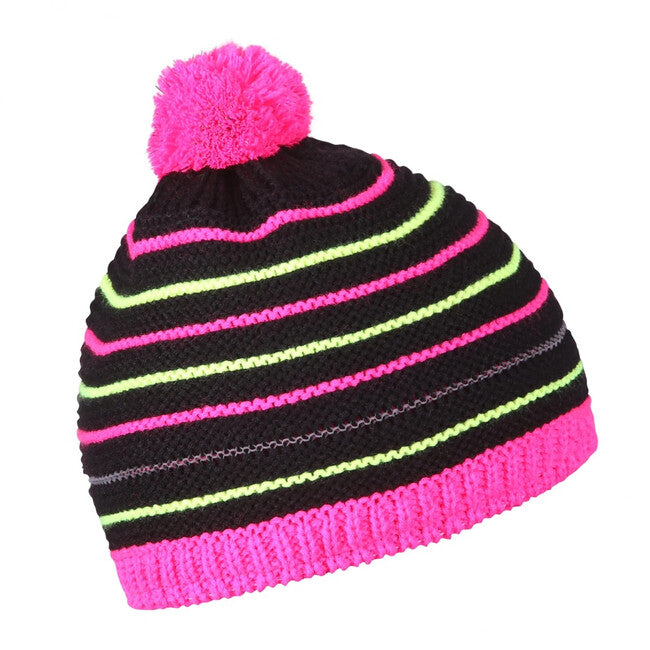 HUSKY Cap 34 Kids Beanie, Black/Neon Pink
