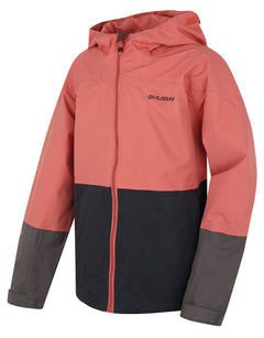 HUSKY Nicker K kids' hardshell jacket, pink/dark grey