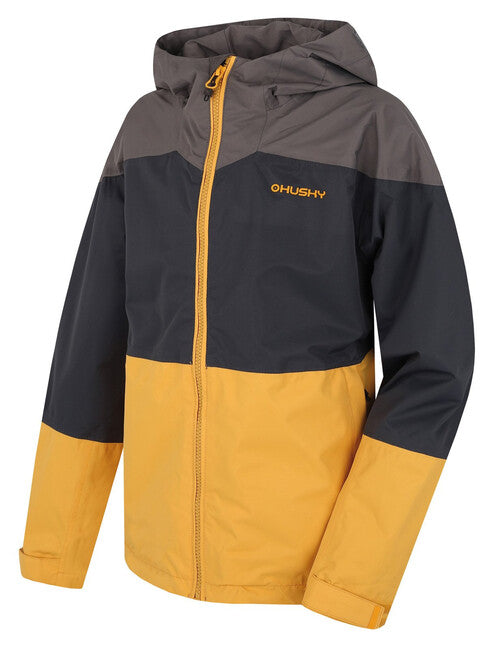 HUSKY Nicker K Children's Hardshell Jacket, Dark Grey/Light Mustard