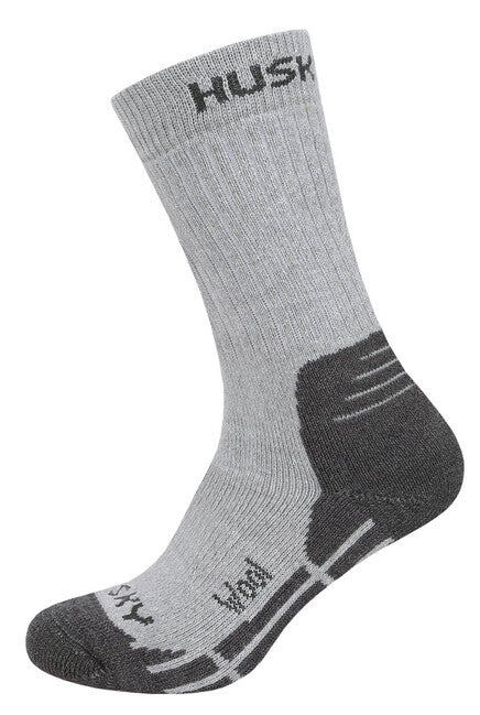 HUSKY All Wool Kids Socks, Light Grey