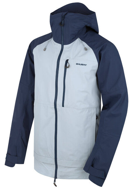 HUSKY Men's Hardshell Jacket Nanook M, Navy Blue/Light Grey