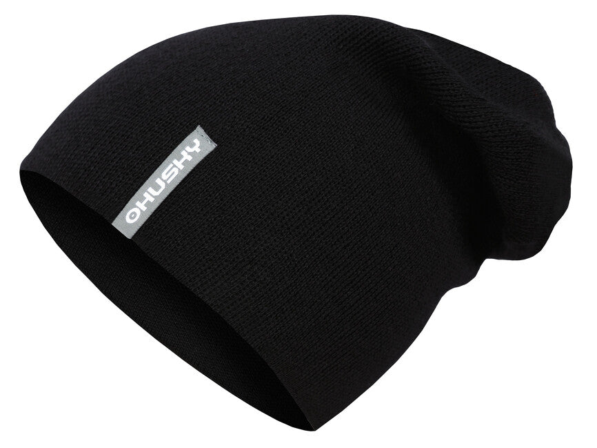 HUSKY Merhat 2 moška merino kapa, črna