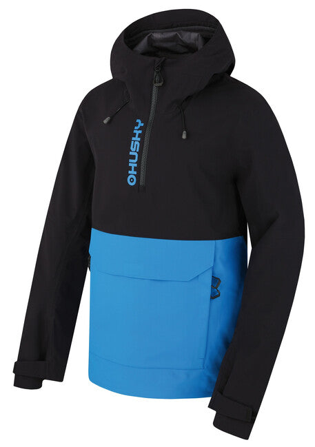 HUSKY Men's Outdoor Jacket Nabbi M, Black/Neon Blue
