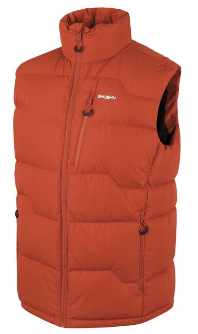 HUSKY Men's Deep Zip Vest, Dark Orange