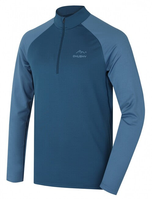 HUSKY Tromi Zip Men's Thermal Zip T-Shirt, Blue