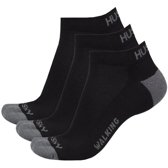 HUSKY Walking Socks 3Pack, Black