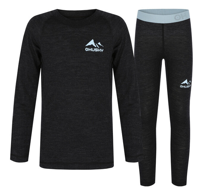 HUSKY Merino Merbo Thermal Underwear Set, Black