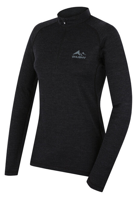 HUSKY Merino Long Sleeve Shirt Merow, Black