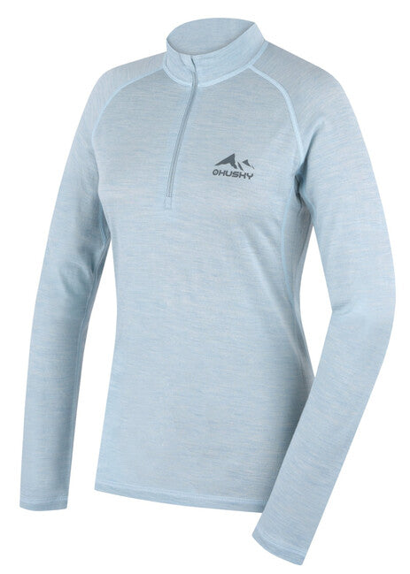 HUSKY Merino Long Sleeve Shirt Merow Zips L, Faded Mint