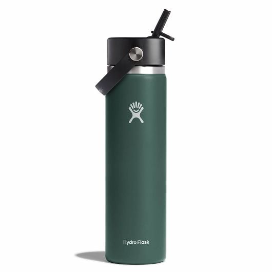 Hydro Flask Wide Mouth Thermos Bottle 24 OZ Flex Straw Cap 710 ml, Fir
