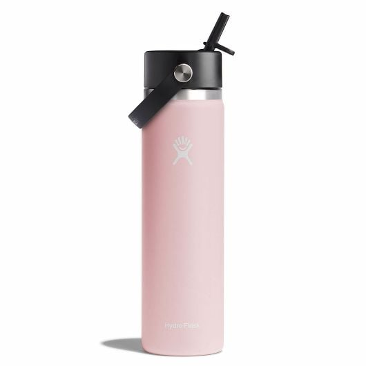 Hydro Flask Wide Mouth Bottle with Straw Cap 24 OZ 710ml, Trillium