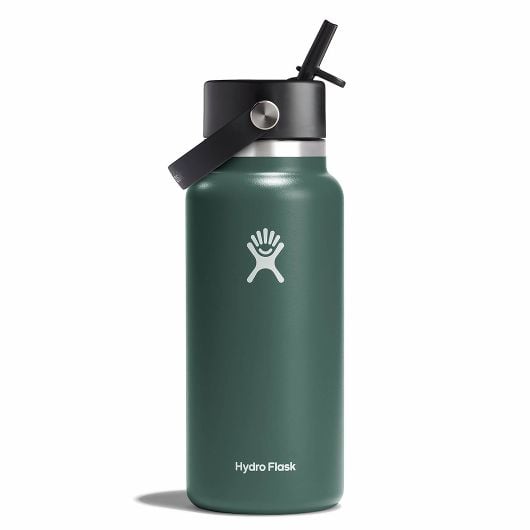 Hydro Flask Wide Flex Straw Cap Insulated Water Bottle 32 OZ 946 ml, Fir