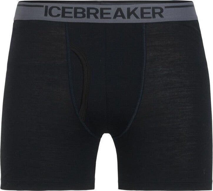 Icebreaker Men's Anatomica Boxer Briefs with Fly, Black