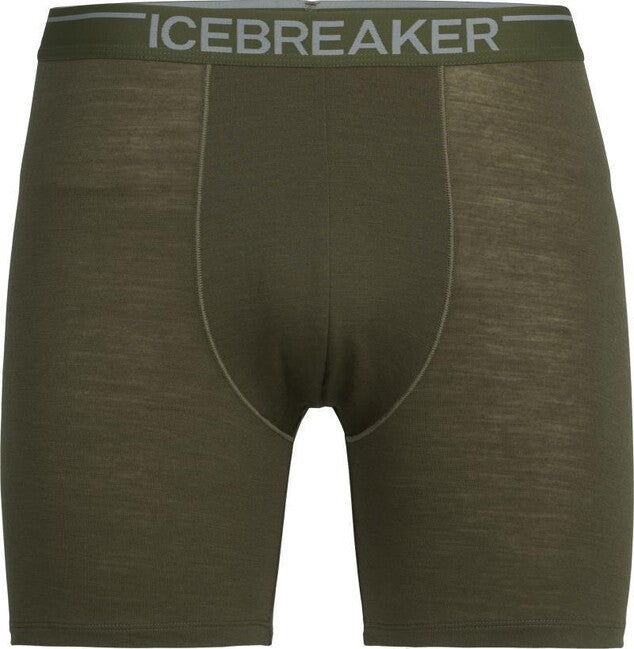 Icebreaker Anatomica Men's Long Boxer Briefs, Green