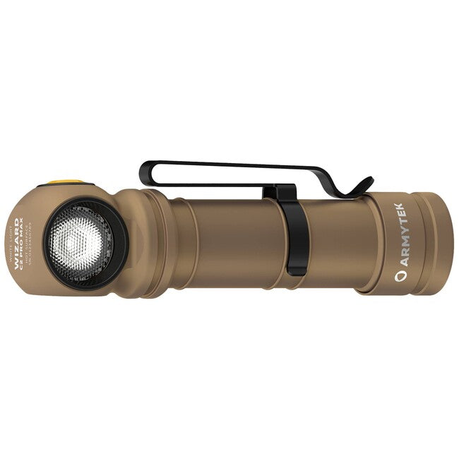 ArmyTek Wizard C2 Pro Max Magnet White LED Flashlight with Magnetic Mount, Battery Powered, 4000 lm, Sand
