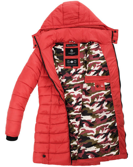 Marikoo ABENDSTERNCHEN women's quilted coat with hood, red