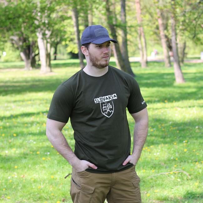DRAGOWA Slovak Symbol Text T-Shirt, Olive, 160g/m2