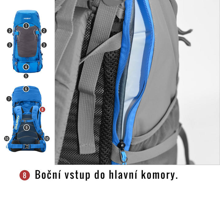 HUSKY Ultralight Rony New 50L Backpack, Blue