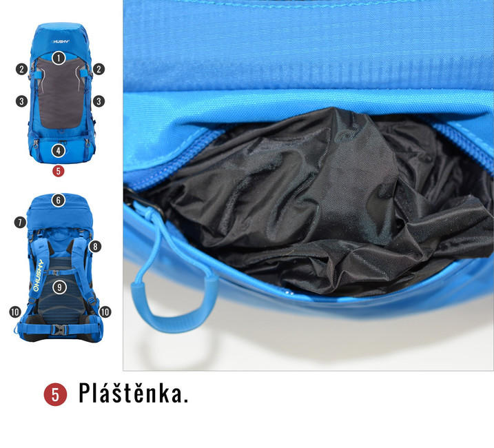 HUSKY Ultralight Rony New Backpack 50L, Burgundy