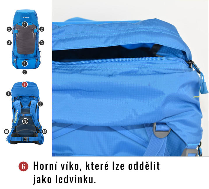 HUSKY Ultralight Rony New Backpack 50L, Burgundy
