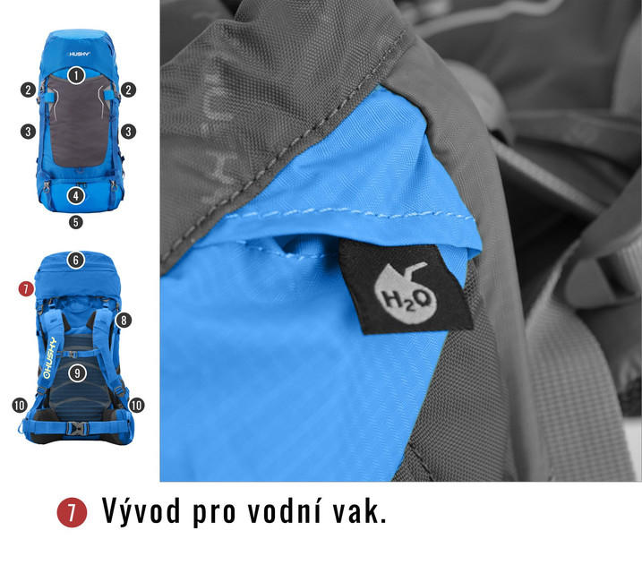 HUSKY Ultralight Rony New Backpack 50L, Burgundy